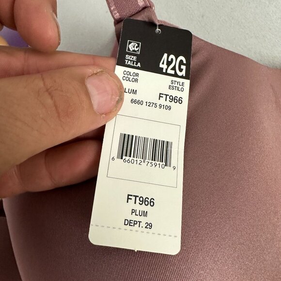 Fit For Me Fruit Of The Loom Plus Size Silky Smooth T Shirt Bra Plum 42G - Picture 4 of 7